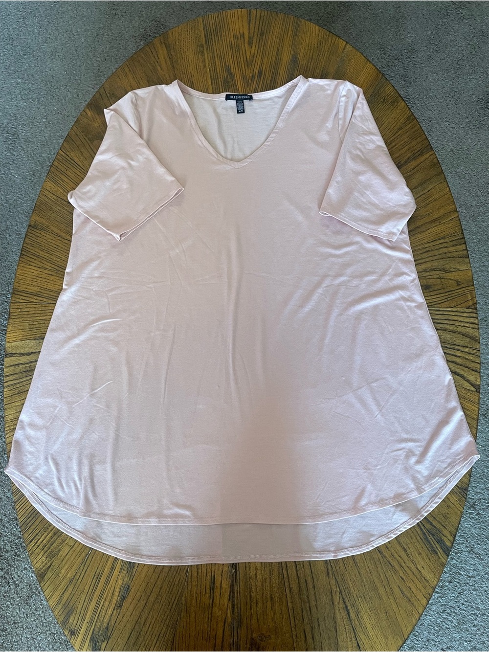 Eileen Fisher Soft Pale Pink V-Neck Tunic